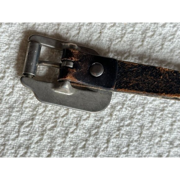 Harley-Davidson Leather Braided Belt Metal Accents Women Distressed Buckle USA - Picture 8 of 14